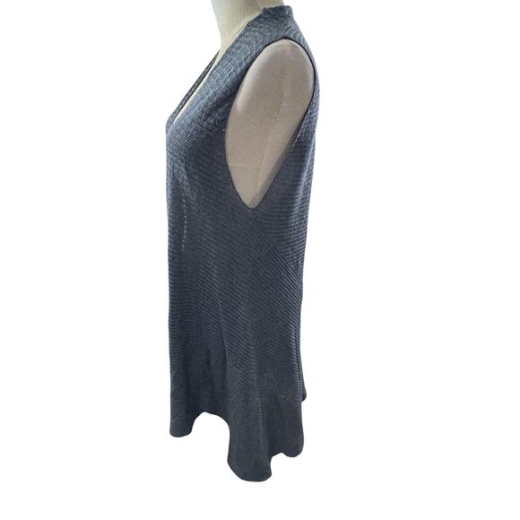 "EILEEN FISHER" Open Front Sleeveless Cardigan Vest 100% Wool Sweater Shawl Warm - Picture 2 of 9